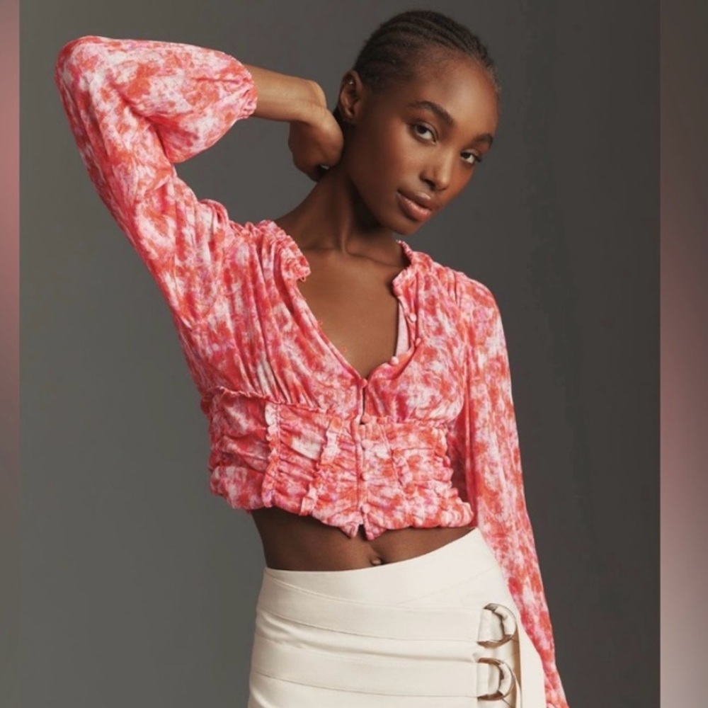 Anthropologie Crop Blouse Size Small